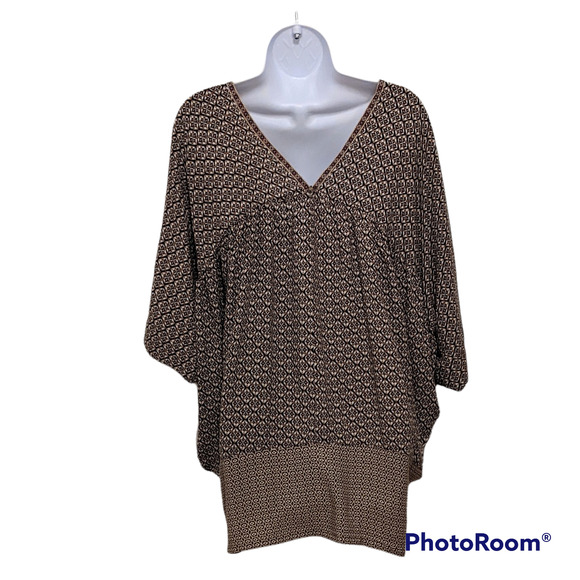 Oversized Blouse Black/Gold/Cream Umgee Size Small - Picture 2 of 2